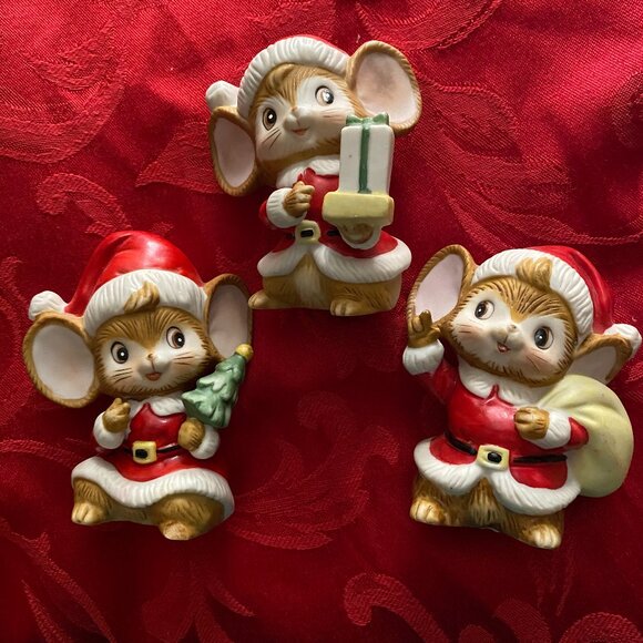 Christmas Mice, three collectable, HOMCO made in Taiwan. - Picture 1 of 4